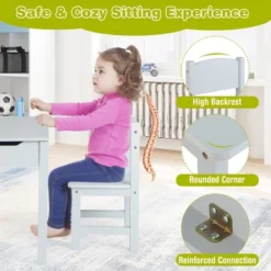 Costway Toddler Craft Table & Chair Set Kids Art Crafts Table WithPaper Roll Holder Grey/White 19 Costway Toddler Craft Table & Chair Set Kids Art Crafts Table WithPaper Roll Holder Grey/White -Roommates Store GUEST d34072b1 525b 40c6 b182 ae63c3be2382