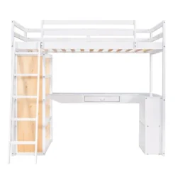 Loft Bed With Ladder, Shelves, And Desk - ModernLuxe 16 Loft Bed With Ladder, Shelves, And Desk - ModernLuxe -Roommates Store GUEST d48931df e00d 45c8 821d 1a2738d3cba4