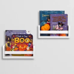 2pk Kids' 10" Floating Wall Mount Bookshelf Set White - RiverRidge Home -Roommates Store GUEST d62d43a0 7f58 465f b8d5 e8baf84e8b4a