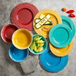 Gibson Studio California Mauna 12 Piece Assorted Crackle Decal Melamine Dinnerware Set -Roommates Store GUEST d79d20e1 8478 4d64 a14f 89623f484aca