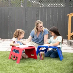 ECR4Kids Linking Stools, Children's Stackable Seat, Portable Floor Table, 4-Piece -Roommates Store GUEST d92a9cb9 1ba8 4d56 b587 092a821175b3