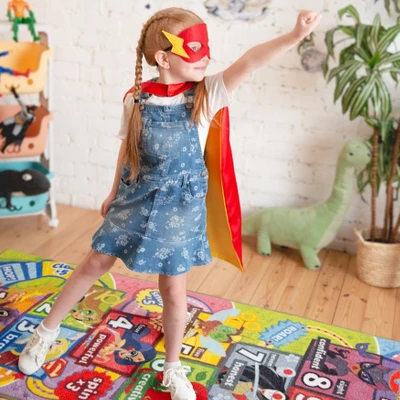 KC CUBS | DC Super Hero Girls Kids Hopscotch Number Counting Educational Learning & Game Play Nursery Bedroom Classroom Rug Carpet, 2' 7" X 6' 0" 4 KC CUBS | DC Super Hero Girls Kids Hopscotch Number Counting Educational Learning & Game Play Nursery Bedroom Classroom Rug Carpet, 2' 7" X 6' 0" - Image 2