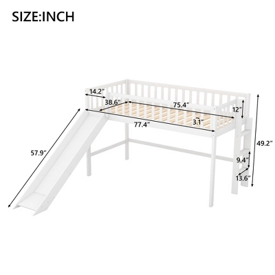 Twin Size Loft Bed With Ladder And Slide-ModernLuxe 4 Twin Size Loft Bed With Ladder And Slide-ModernLuxe - Image 2