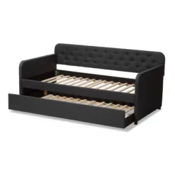 Twin Camelia Fabric Upholstered Button Tufted Sofa Daybed Gray - Baxton Studio -Roommates Store GUEST e07b6128 19dc 4b03 9e44 a3b725cecf05