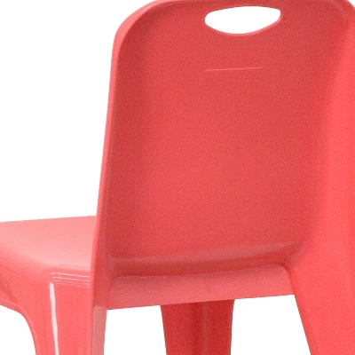 Flash Furniture 4 Pack Plastic Stackable School Chair With Carrying Handle And 11'' Seat Height 7 Flash Furniture 4 Pack Plastic Stackable School Chair With Carrying Handle And 11'' Seat Height - Image 5