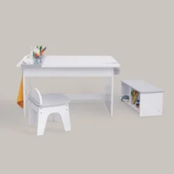 Fantasy Fields - Little Artist Monet Play Art Table Kids Furniture - White/Gray -Roommates Store GUEST e146830a 05b9 4d40 b1cf 1147992d1d9e