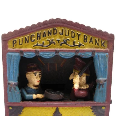 Design Toscano Punch And Judy Theater Collectors' Die Cast Iron Mechanical Coin Bank 4 Design Toscano Punch And Judy Theater Collectors' Die Cast Iron Mechanical Coin Bank - Image 2