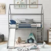 House Shape Twin Size Loft Bed With Slide, Gray - ModernLuxe 2 House Shape Twin Size Loft Bed With Slide, Gray - ModernLuxe -Roommates Store GUEST e270c565 524e 460b 8ee8 70bc5c6dec49