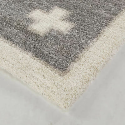 Sesto Geometric Kids' Area Rug Cream/Gray - Balta Rugs 5 Sesto Geometric Kids' Area Rug Cream/Gray - Balta Rugs - Image 3