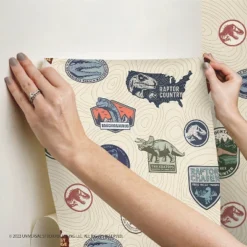 Jurassic World Badges Peel & Stick Wallpaper Beige - RoomMates 10 Jurassic World Badges Peel & Stick Wallpaper Beige - RoomMates -Roommates Store GUEST e405b9a5 b58f 40e0 b7d9 727072ebf4cc