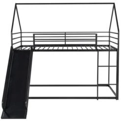 Twin Over Twin House Bunk Bed With Ladder And Slide - ModernLuxe -Roommates Store GUEST e5f975c0 a554 425f a79a 4aa2ae17c38c