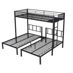 Twin Over Twin Metal Triple Bunk Bed With Ladder-ModernLuxe 21 Twin Over Twin Metal Triple Bunk Bed With Ladder-ModernLuxe -Roommates Store GUEST e950b4b8 1578 4a32 80fd 9c1dcef22ba5