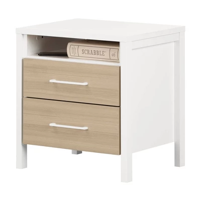 Munich 2 Drawer Nightstand - White/Soft Elm - South Shore 11 Munich 2 Drawer Nightstand - White/Soft Elm - South Shore - Image 9