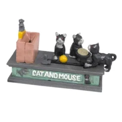 Design Toscano Cat And Mouse Authentic Foundry Iron Mechanical Bank