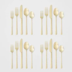 20pc Cherryfield Champagne Flatware Set - Threshold™ -Roommates Store GUEST f6924981 0d4b 401a 85b9 7da17569d4aa
