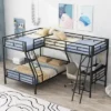 Twin Over Full Metal Bunk Bed With Twin Size Loft Bed And Desk, Black - ModernLuxe 1 Twin Over Full Metal Bunk Bed With Twin Size Loft Bed And Desk, Black - ModernLuxe -Roommates Store GUEST f80160b9 f528 43a5 b50e 00fac403ec7f