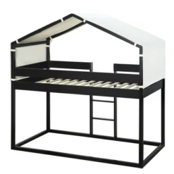 Wood Twin Over Twin Bunk Bed With Tent-ModernLuxe 17 Wood Twin Over Twin Bunk Bed With Tent-ModernLuxe -Roommates Store GUEST f88592fe 12ce 48cb bd9d d11849190223