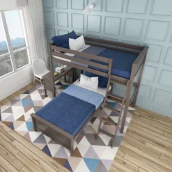 Max & Lily L-Shaped Twin Over Twin Bunk Bed With Desk 11 Max & Lily L-Shaped Twin Over Twin Bunk Bed With Desk -Roommates Store GUEST fa6e4e79 cda5 4e77 b43a 2d35348cd1f1