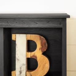 Twin Zach Bookcase Headboard Gray Oak - South Shore -Roommates Store GUEST fa762153 b4fe 4b66 a5a4 9881f8328b07