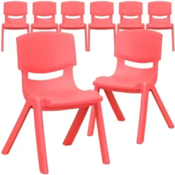 Flash Furniture 8 Pack Plastic Stackable School Chair With 12" Seat Height -Roommates Store GUEST fc2b2201 491e 4139 bab5 019b4820bafc