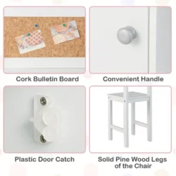 Costway Kids Desk And Chair Set Study Writing Workstation With Bookshelf & Bulletin Board -Roommates Store GUEST fe9615b2 8882 4a03 9ce4 df0c2353e255