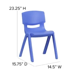 Flash Furniture 4 Pack Blue Plastic Stackable School Chair With 13.25'' Seat Height -Roommates Store GUEST ff3d138b 5be4 4dc6 a9f8 01d46dbe2393