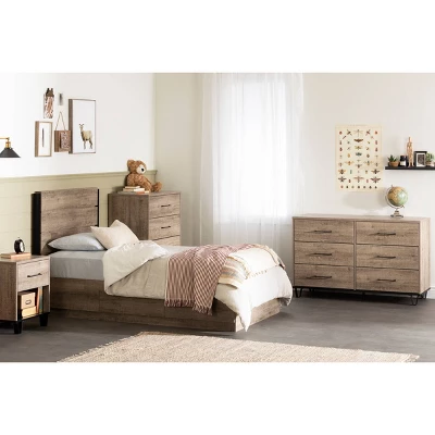 Arlen Mates Bed And Headboard Set Weathered Oak - South Shore 4 Arlen Mates Bed And Headboard Set Weathered Oak - South Shore - Image 2